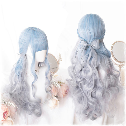 Lolita blue-gray gradient wig PL20265