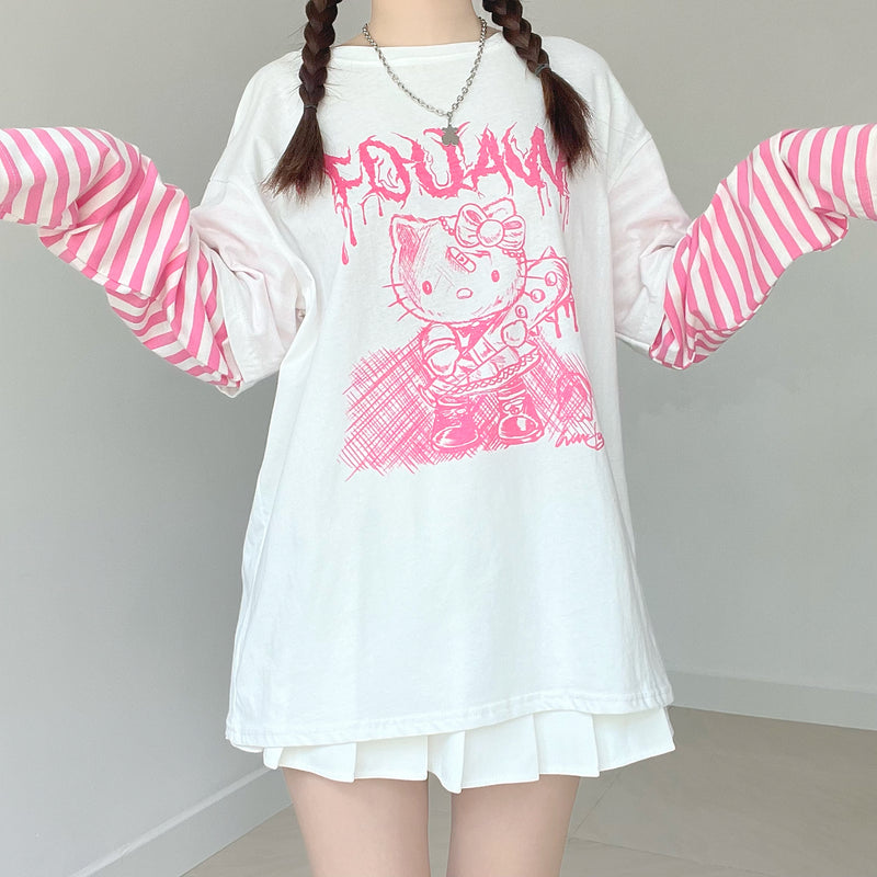 Cute Print Long Sleeve T-shirt PL52002