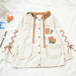 Plus velvet cute koala embroidery coat PL21124