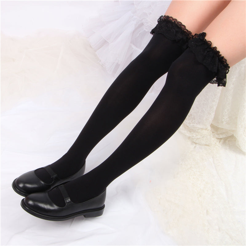 Lace over the knee socks PL20569