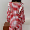 Lace Plaid Pajama Set PL21077