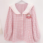 Pink cute plaid top PL51371