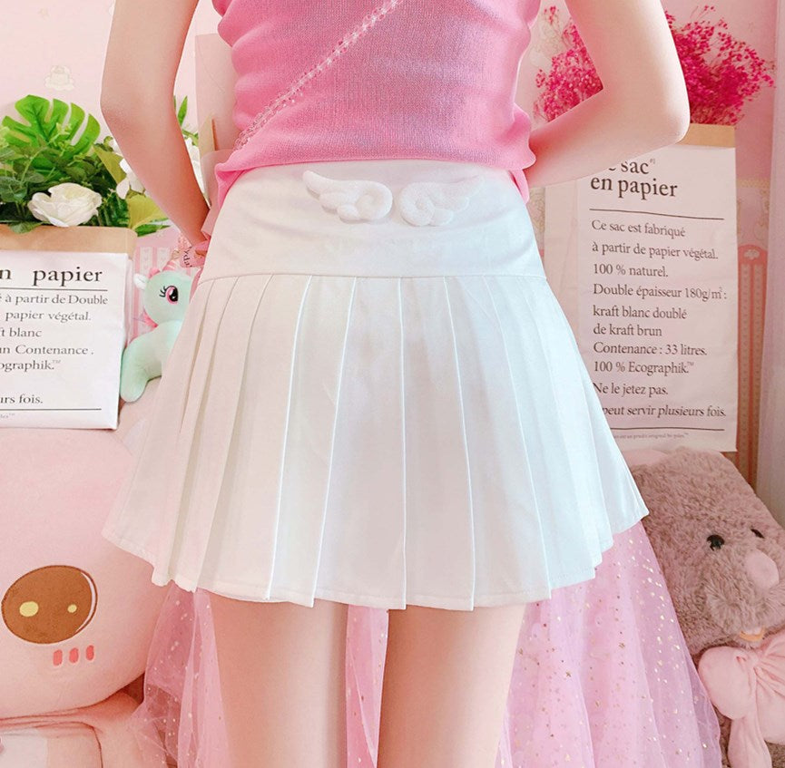 White wings pleated skirt PL52149