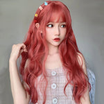 Orange Red Long Curly Wig PL50770