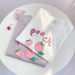 Cute peach blossom print T-shirt PL51688