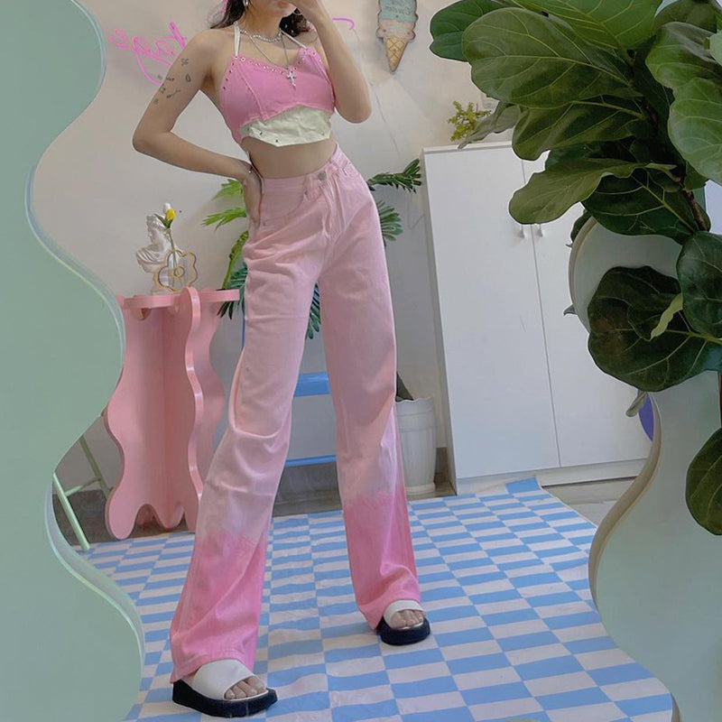 Pink gradient pants PL52138