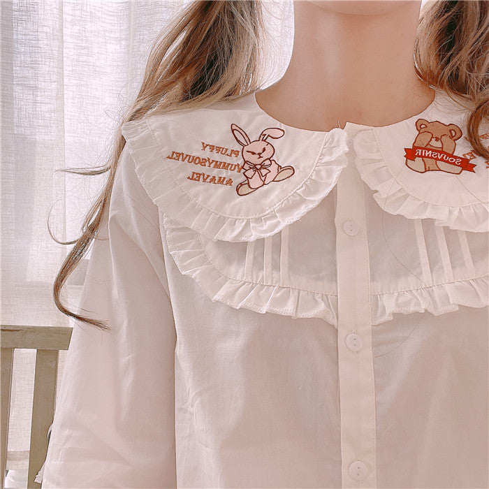 Cute Bunny Embroidered Top PL51178