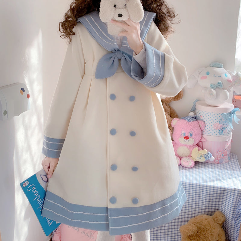 Navy Bowknot Coat PL52139