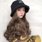 Hat long curly hair wig PL50106