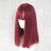 Wine red short straight hair PL20654