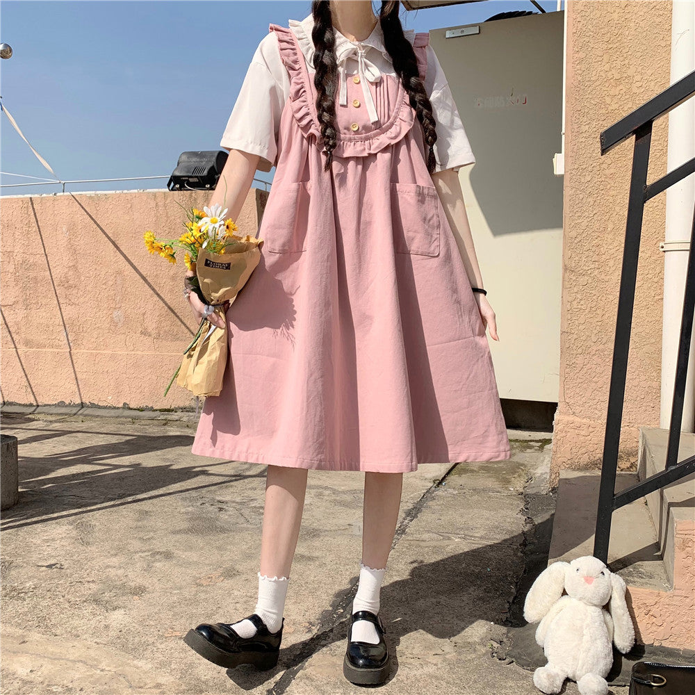 Cute Lolita Sling Dress + Shirt PL51638