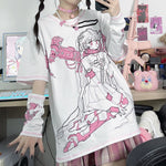 Harajuku cartoon print top PL51536