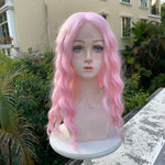 Pink Lace Long Curly Wig PL51936