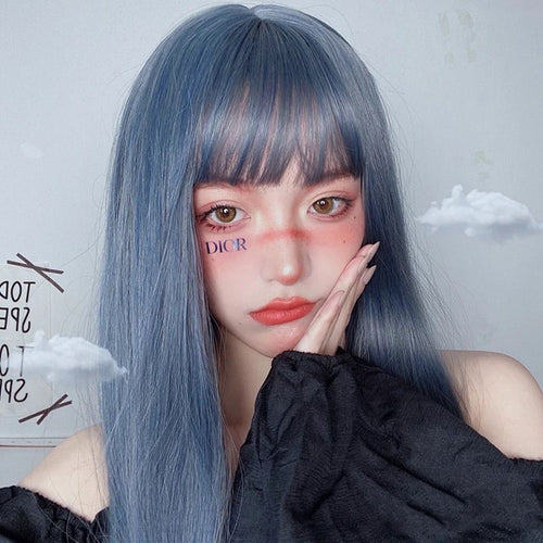 Harajuku blue-gray wig PL51124