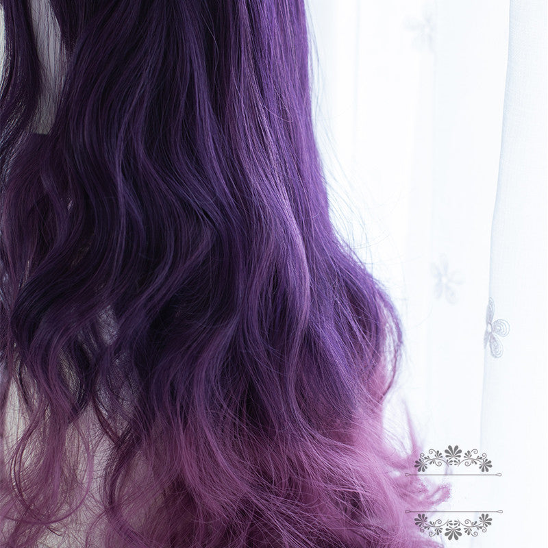 Purple gradient long curly wig PL50542