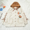 Plus velvet cute koala embroidery coat PL21124