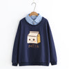 High collar milk box sweater PL20857