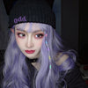 Purple long curly wig PL50635