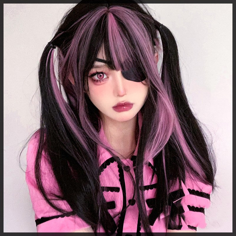 Pink black wig PL51900