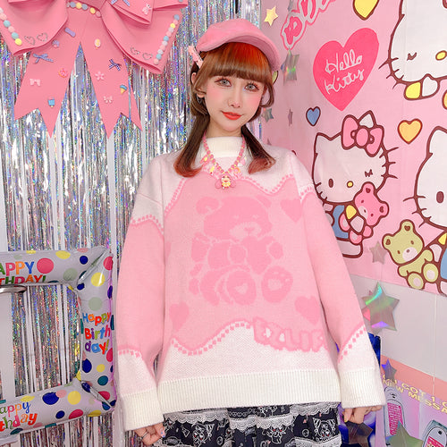 Harajuku bear print sweater  PL52715