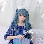 Blue long wig PL50471