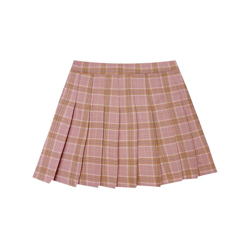 Sweet check pleated skirt PL50218