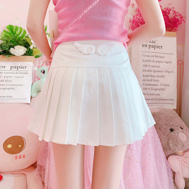 White wings pleated skirt PL52149