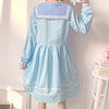 Blue cute embroidery dress PL51168