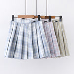 Plaid pleated skirt + tie PL50419