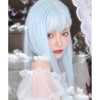 Blue long straight wig PL50492