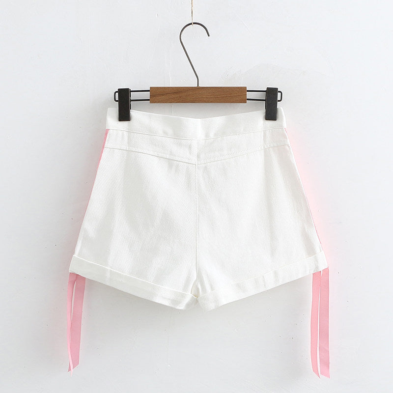 Embroidered casual shorts PL20731