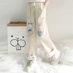 Cute bear embroidered casual pants  PL52532