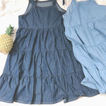 Small fresh suspender dress PL20624