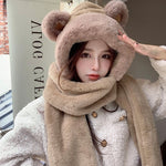 Cute plush hat scarf PL52020