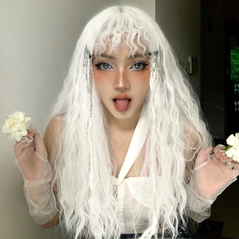 Lolita wool roll white wig PL51823