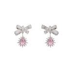 Lovely diamond bow ring + earrings PL51742