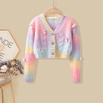 Rainbow knit cardigan + casual trousers PL51979