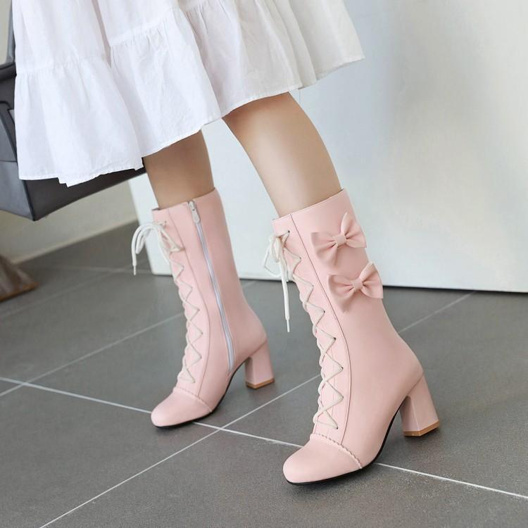 Lolita bow high boots PL21015