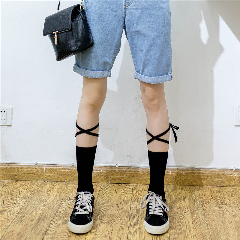 Cross strap socks PL20568