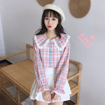 Pastelloves doll collar plaid shirt PL21066