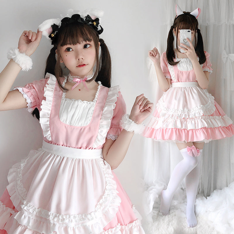 lolita pink maid uniform PL52359