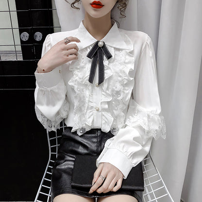 Long-sleeved shirt with bow PL51872