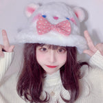 Lovely bow plush hat PL51879