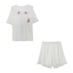 Cute bear white pajamas set PL51774