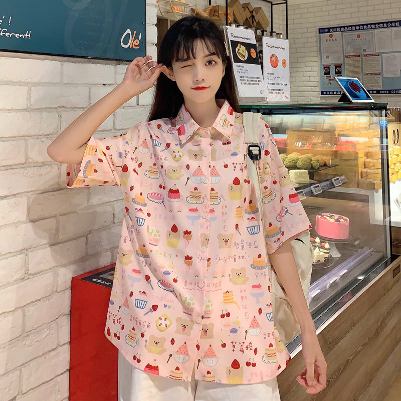 Lovely loose floral shirt PL51288