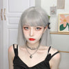 Short straight silver gray wig PL51849