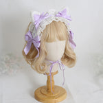 lolita cat ear headband bow hair clip PL52364