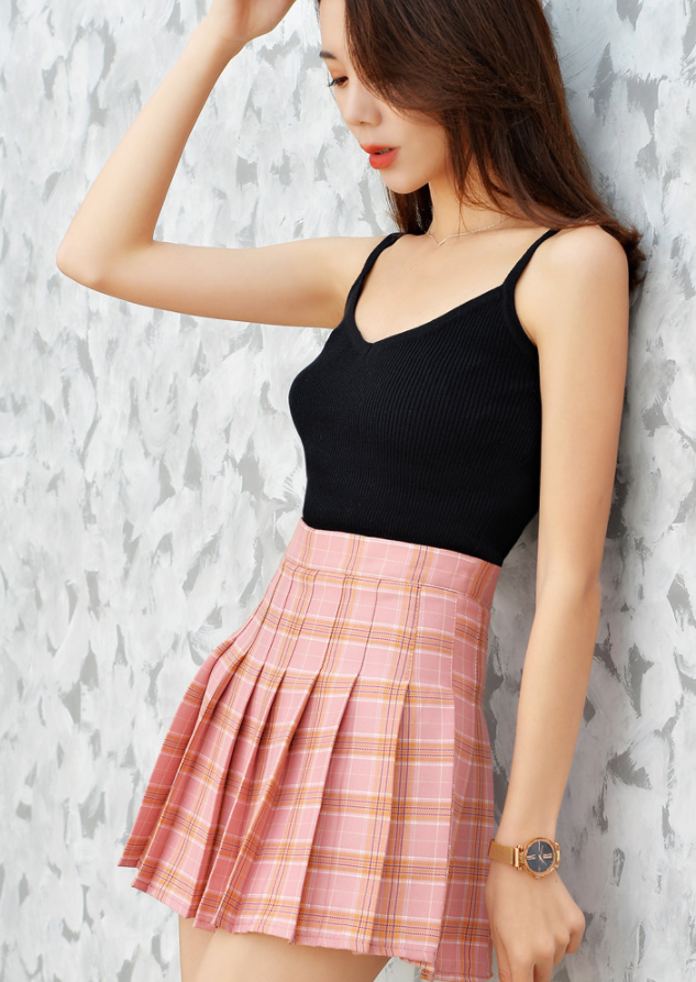 Lolita Plaid High Waist Zip Skirt  PL20157