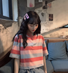 Striped short-sleeved T-shirt  PL20426