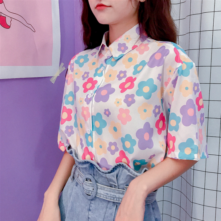 Loose flower shirt  PL20442